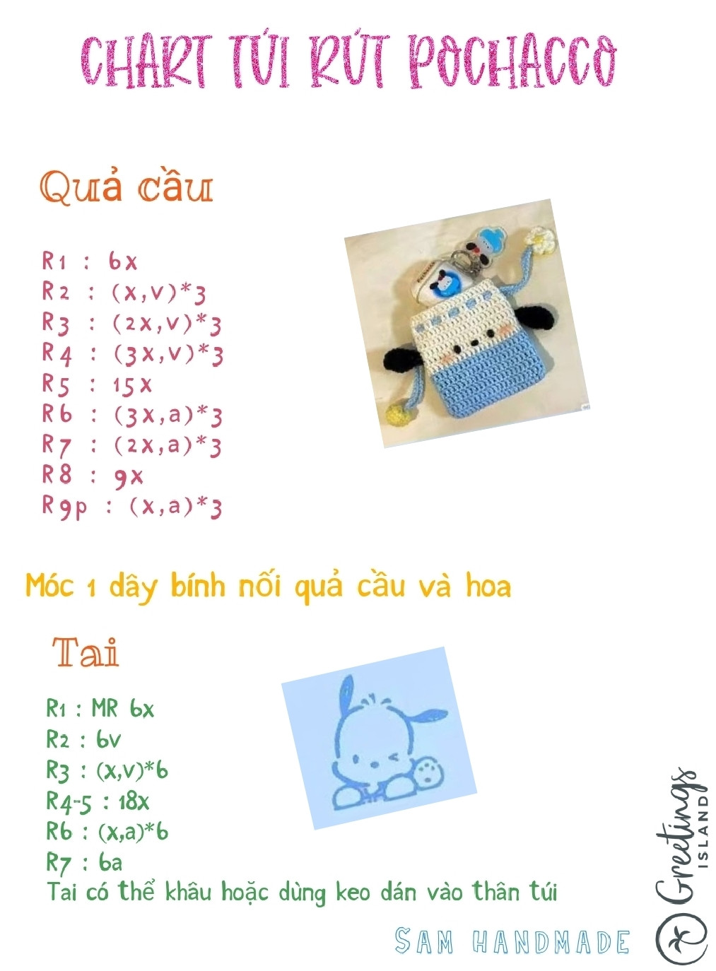 chart túi rút pochacco