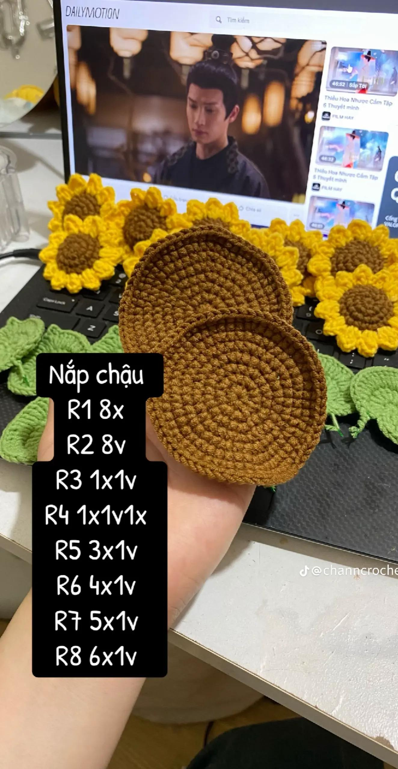 Chậu hoa tulip móc len đầy sắc màu cho góc nhà thêm xinh