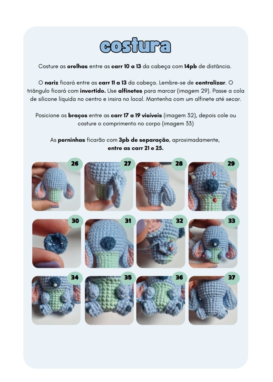 Chaveiro de Amigurumi Stitch para Amantes de Crochê