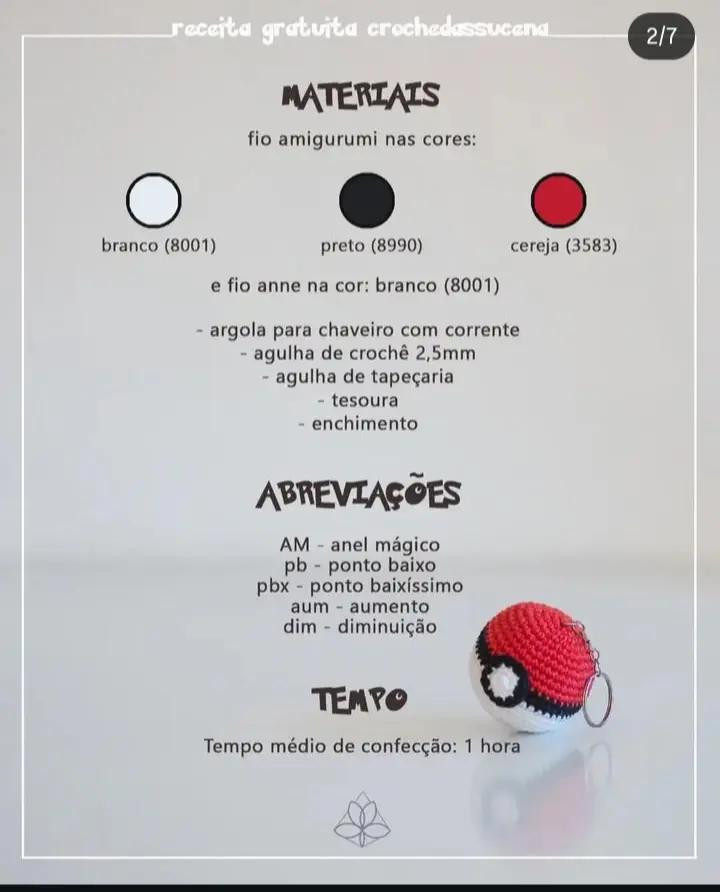 Chaveiro Pokébola em Crochê: Guia Completo e Gratuito