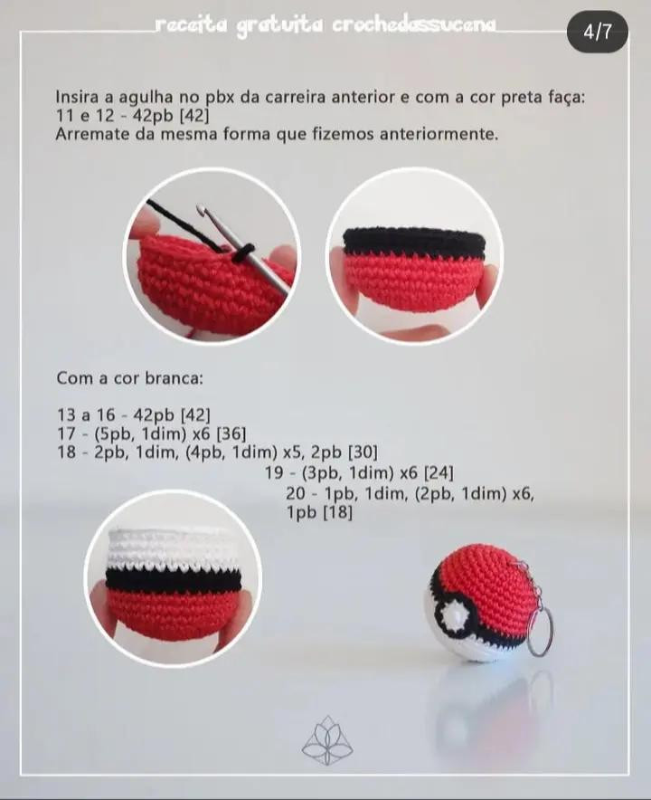 Chaveiro Pokébola em Crochê: Guia Completo e Gratuito