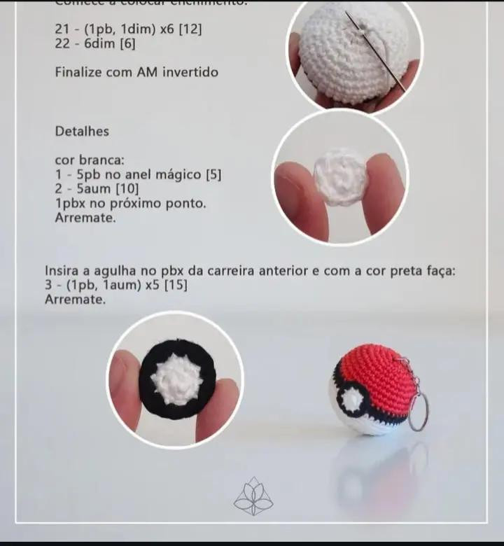Chaveiro Pokébola em Crochê: Guia Completo e Gratuito