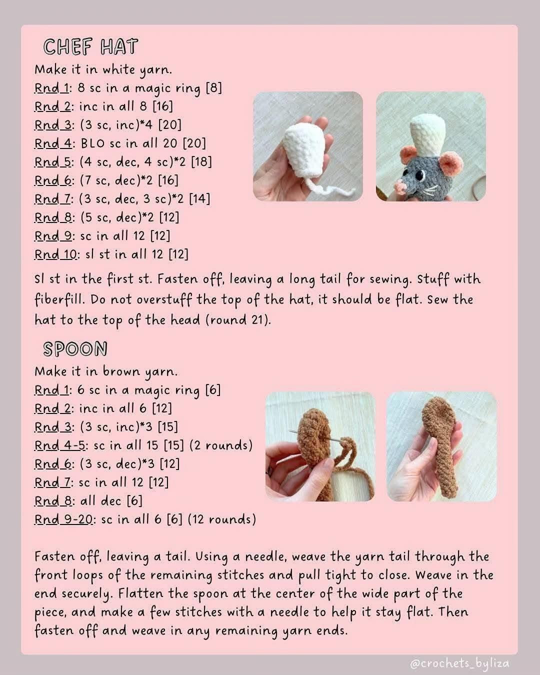 Chef Mouse Crochet Pattern - Free and Adorable!