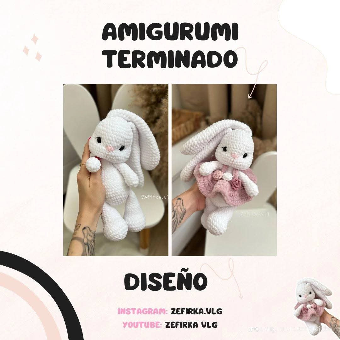 Conejo Amigurumi: Patrón de Móc Len Miễn Phí