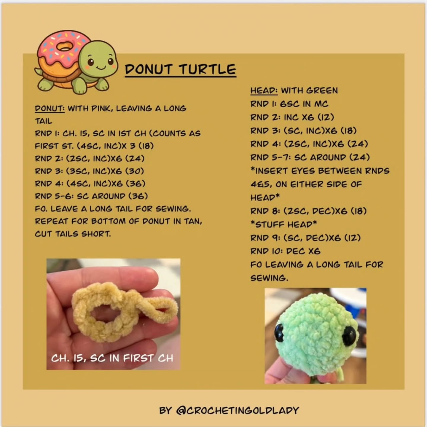 Crochet a Cute Donut Turtle with This Free Pattern