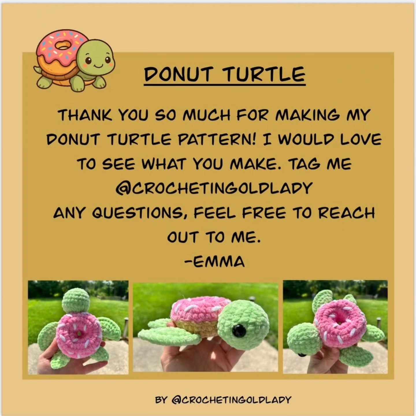 Crochet a Cute Donut Turtle with This Free Pattern