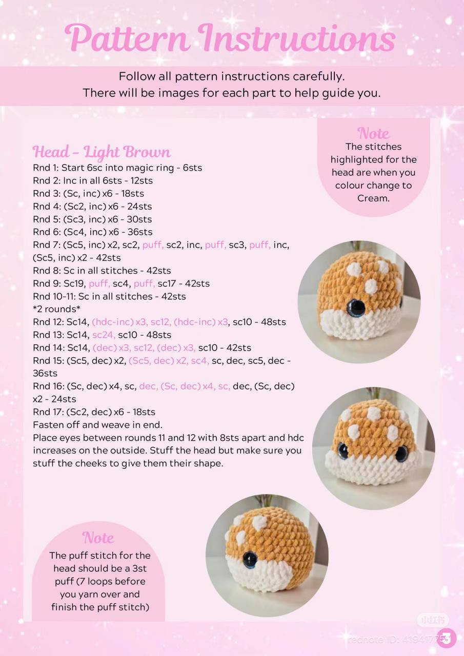 Crochet Chart for "Niamh the Fawn" with Floral Crown