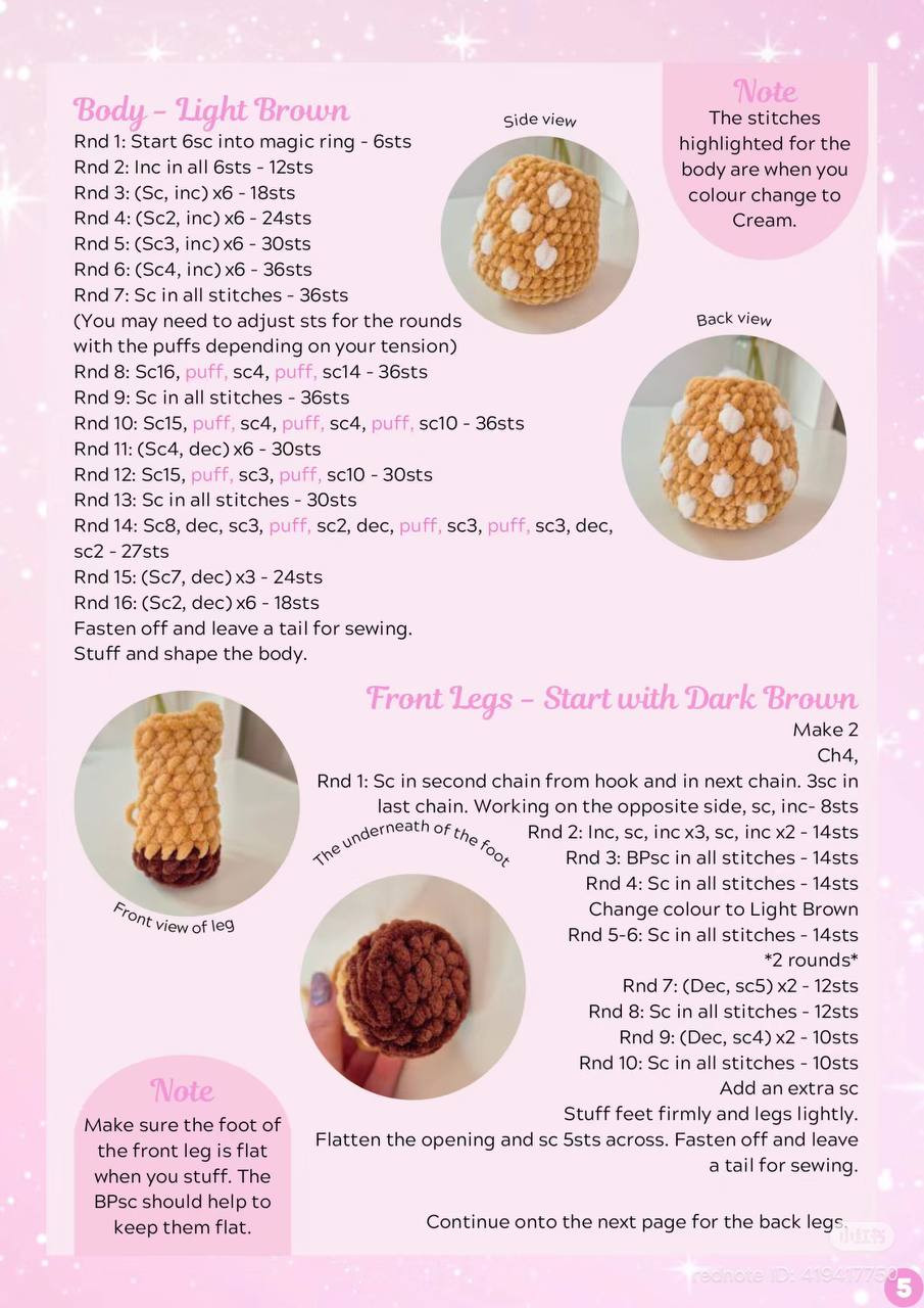 Crochet Chart for "Niamh the Fawn" with Floral Crown