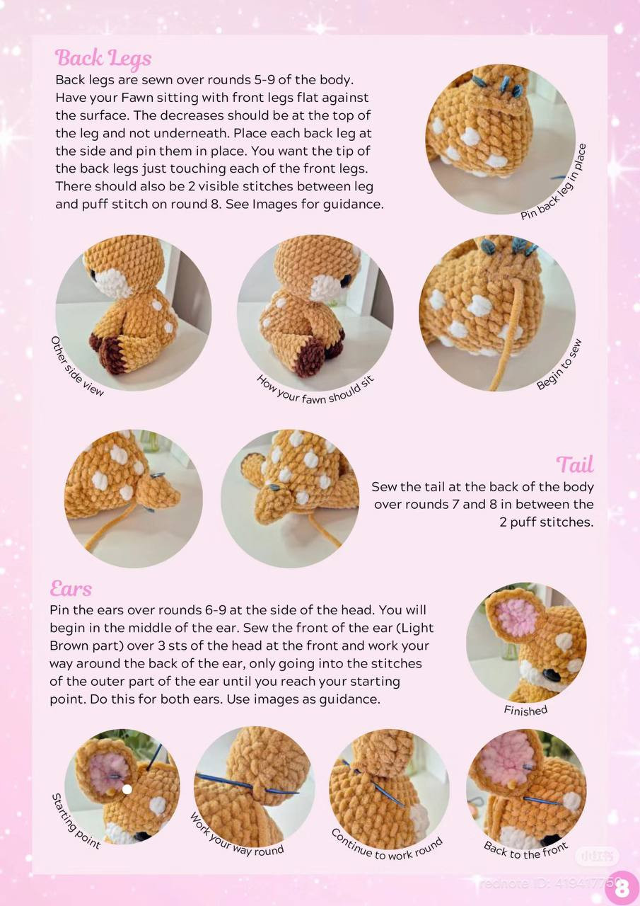 Crochet Chart for "Niamh the Fawn" with Floral Crown