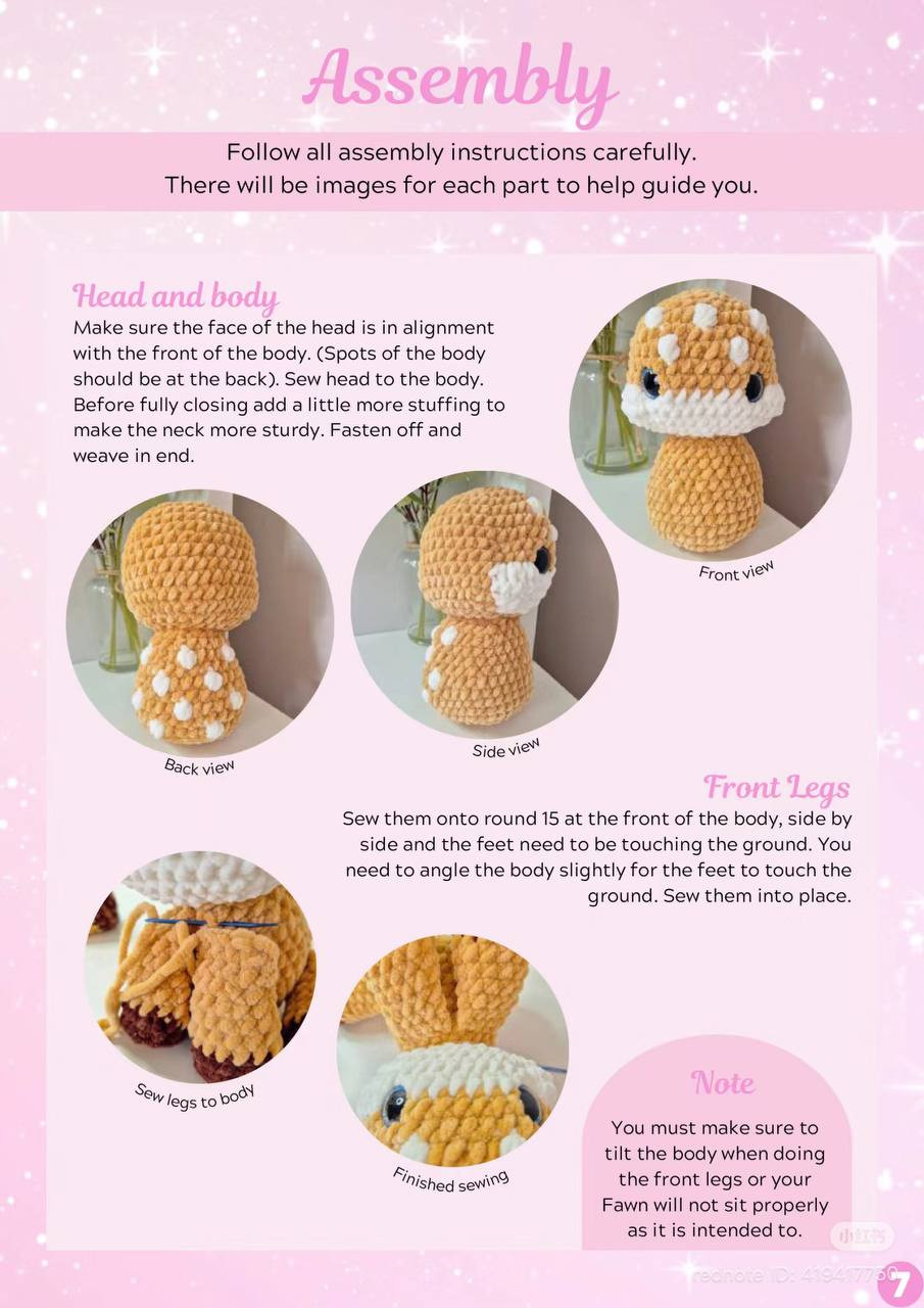 Crochet Chart for "Niamh the Fawn" with Floral Crown