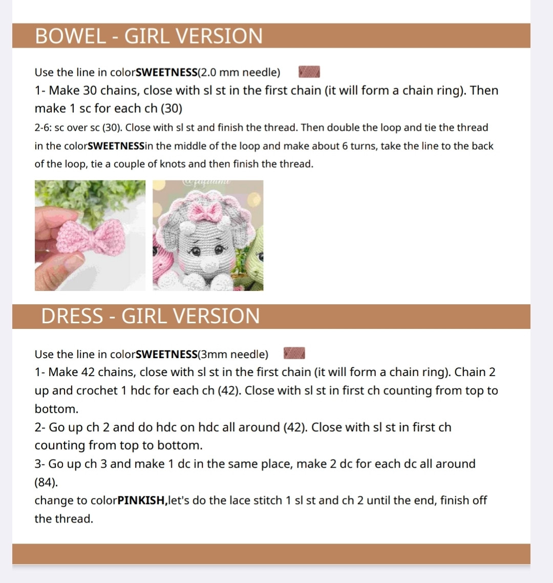 Crochet Pattern Abbreviations for Dinosaur Amigurumi