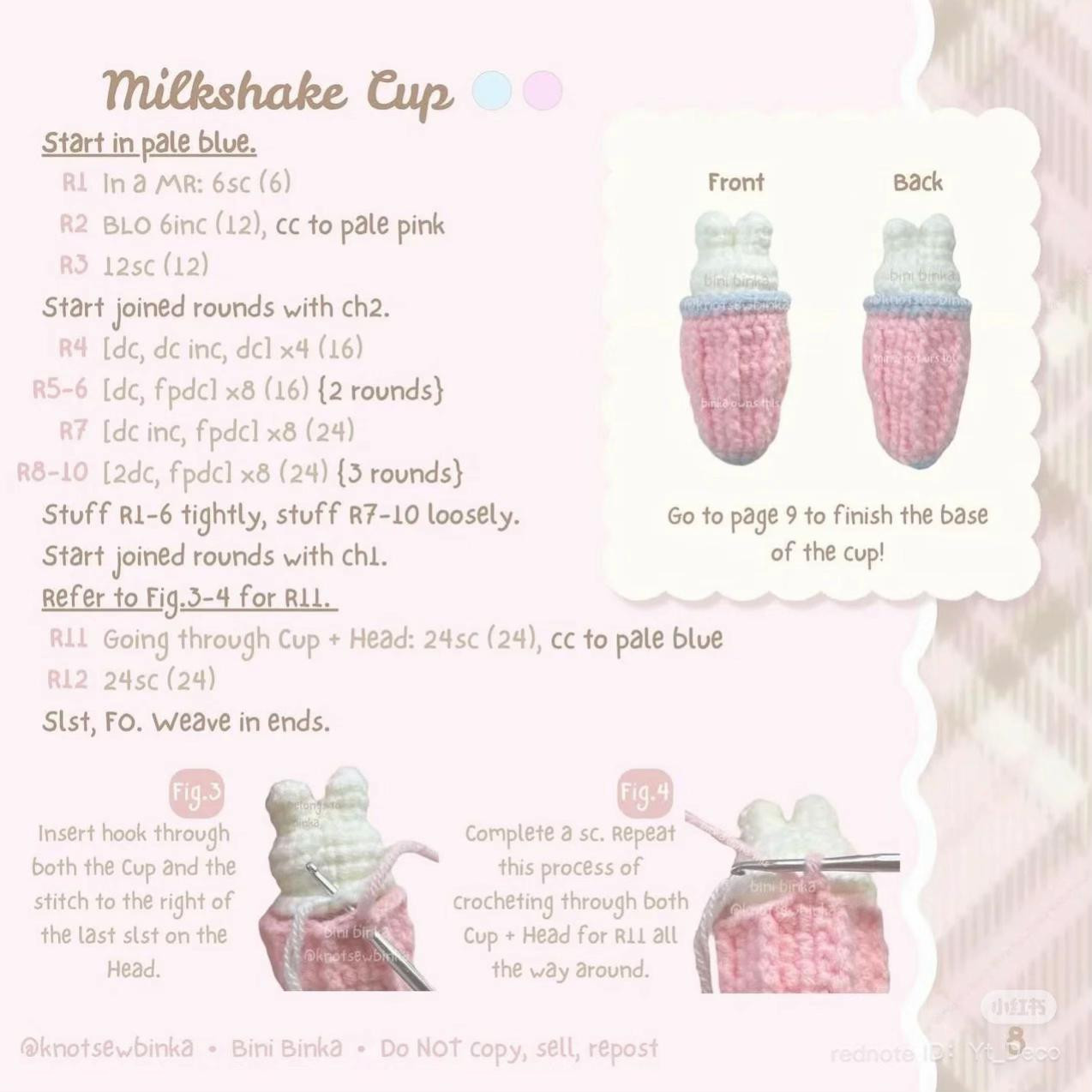 Crochet Pattern: Adorable Milkshake Amigurumi with Cute Faces