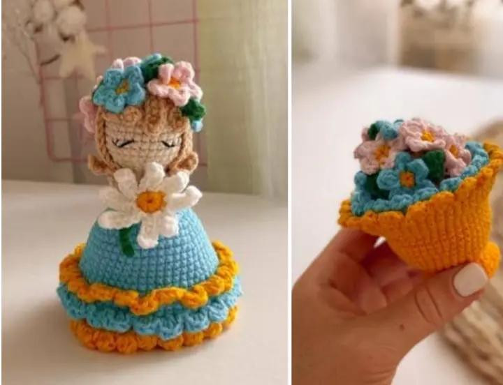 Crochet Pattern: Flower Girl with Removable Hat