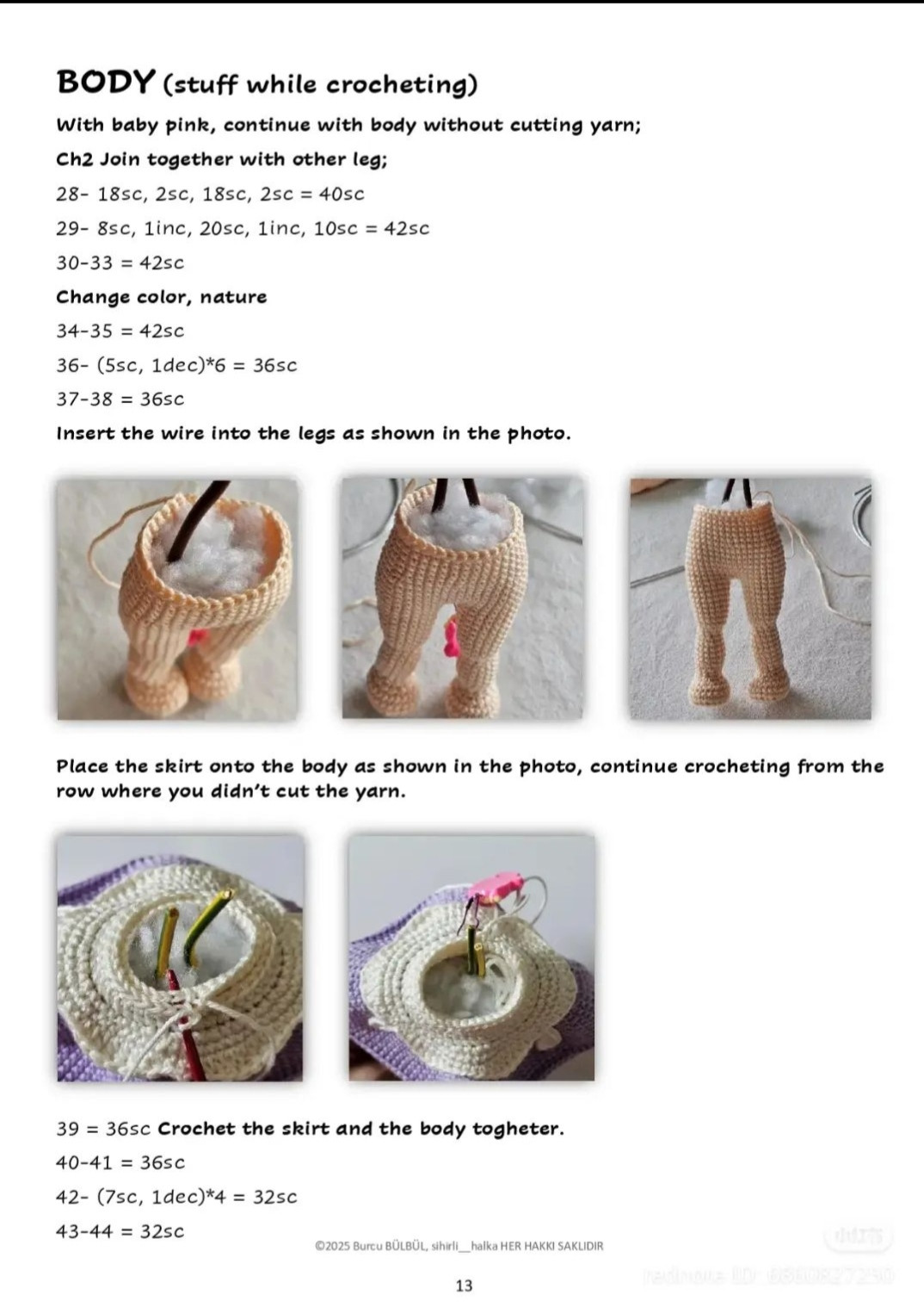 Crochet Pattern for a Colorful Doll with Hat and Skirt