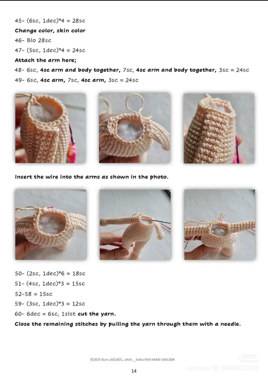Crochet Pattern for a Colorful Doll with Hat and Skirt