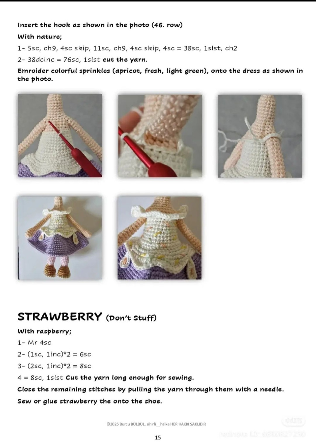 Crochet Pattern for a Colorful Doll with Hat and Skirt