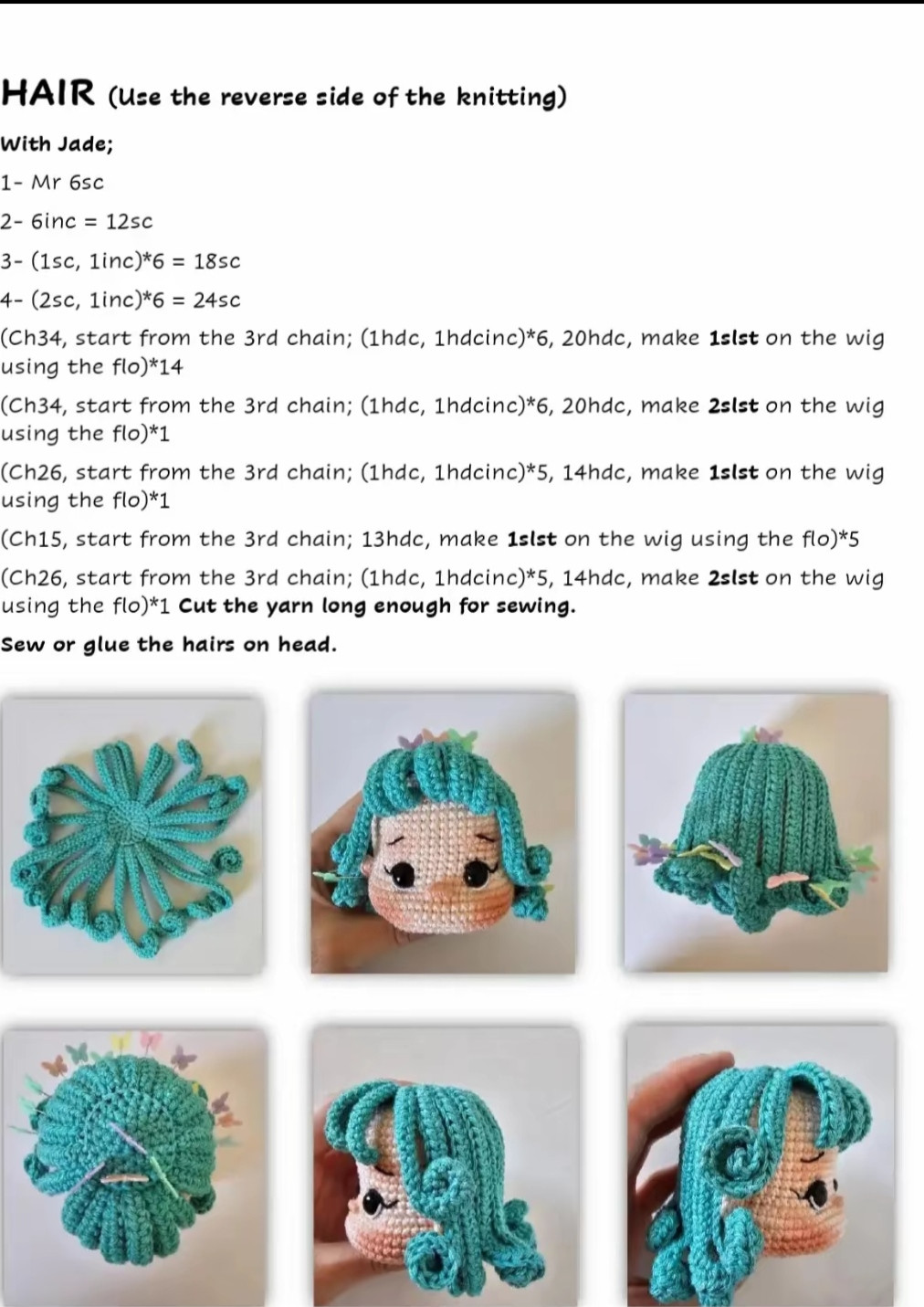 Crochet Pattern for a Colorful Doll with Hat and Skirt