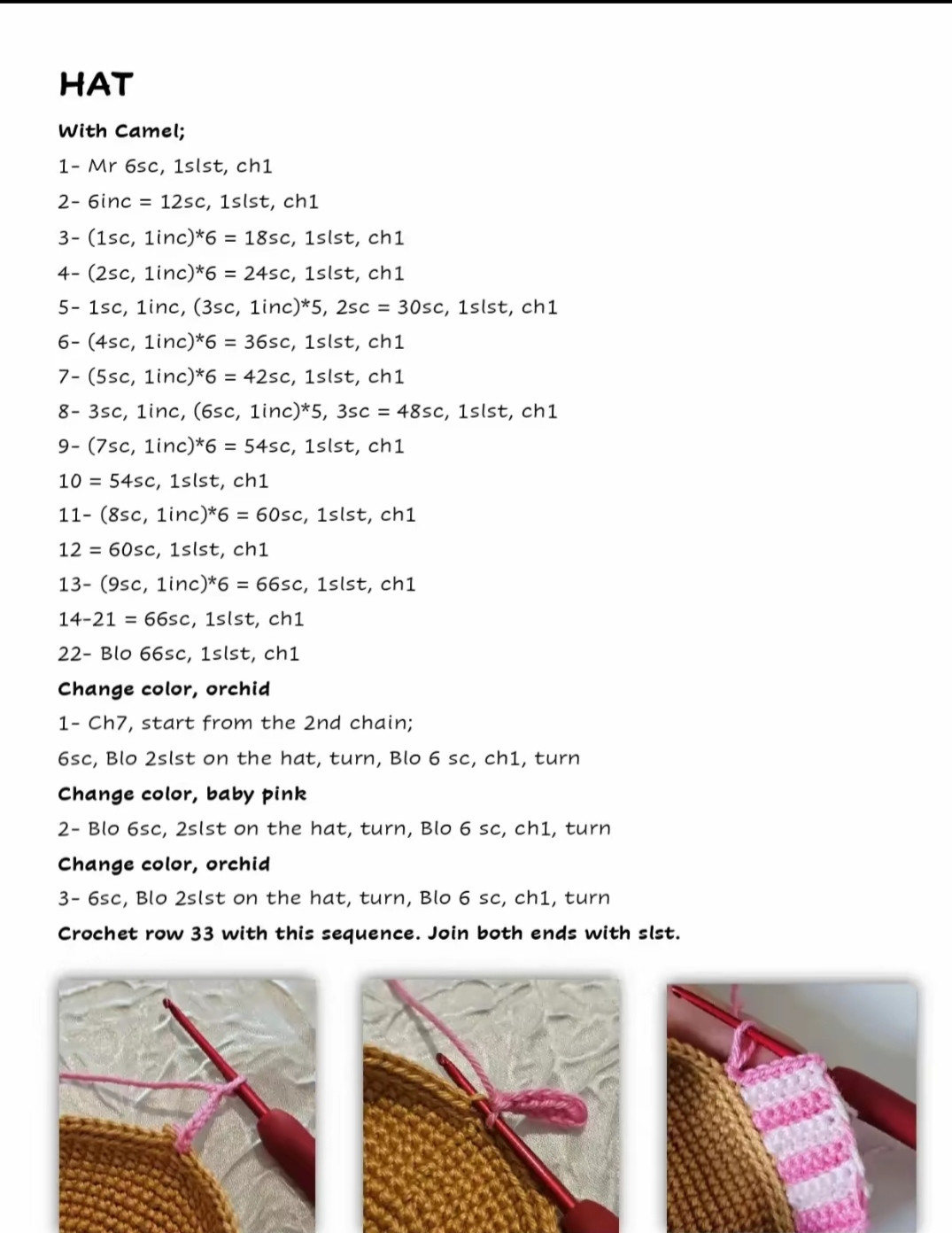 Crochet Pattern for a Colorful Doll with Hat and Skirt