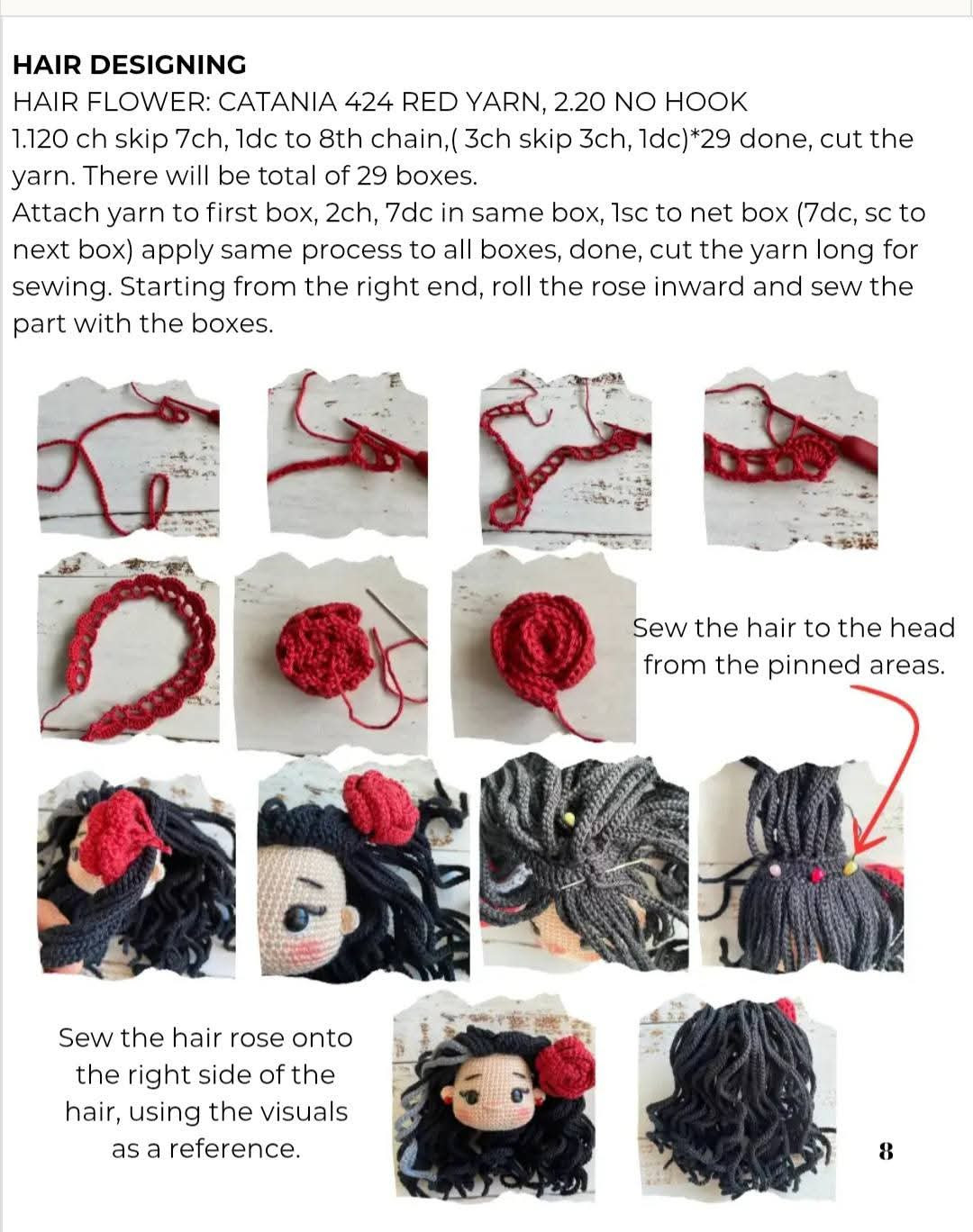 Crochet Pattern for a Flamenco Dancer Doll with Red and Black Dress