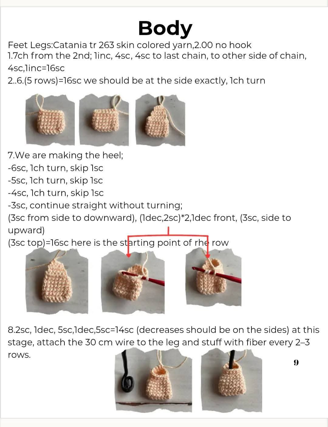 Crochet Pattern for a Flamenco Dancer Doll with Red and Black Dress
