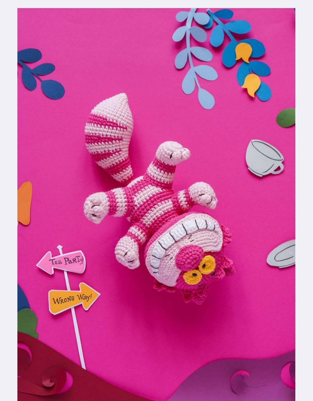 Crochet Pattern for a Whimsical Cheshire Cat Toy