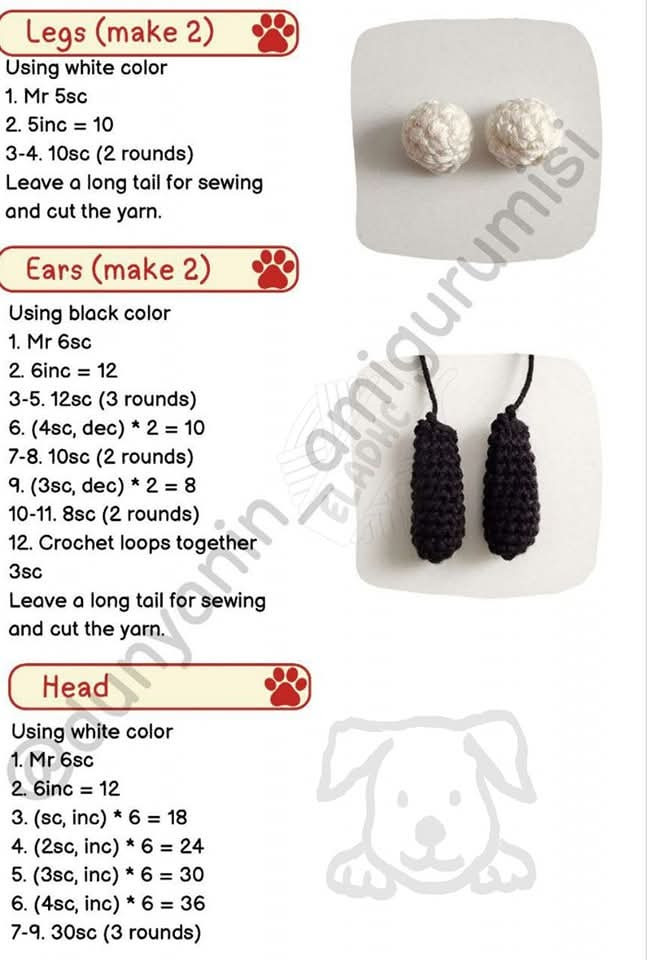 Crochet Pattern for Adorable Amigurumi Puppy in Red Sweater