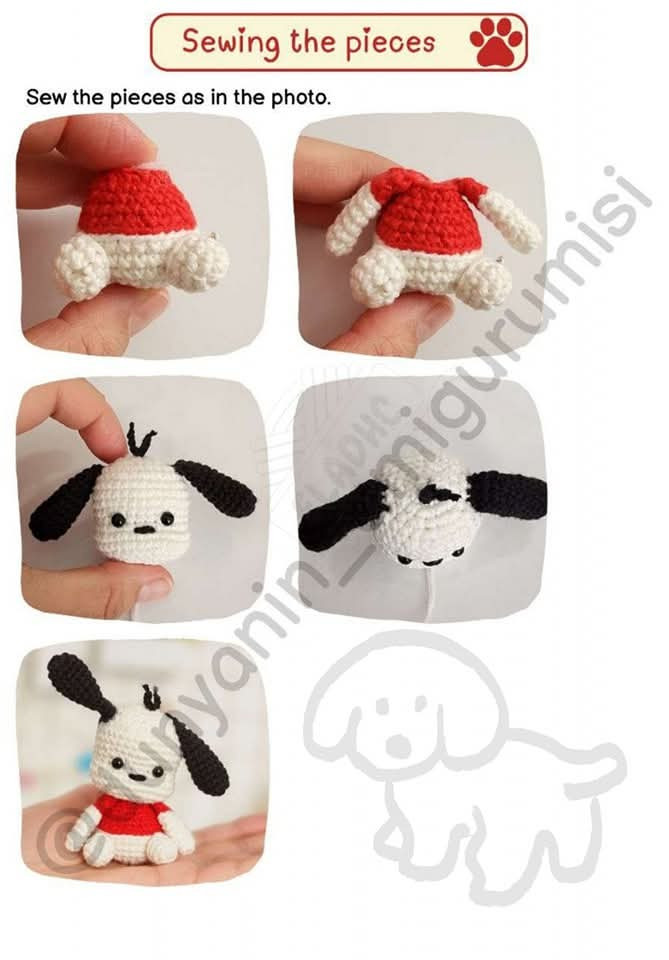 Crochet Pattern for Adorable Amigurumi Puppy in Red Sweater