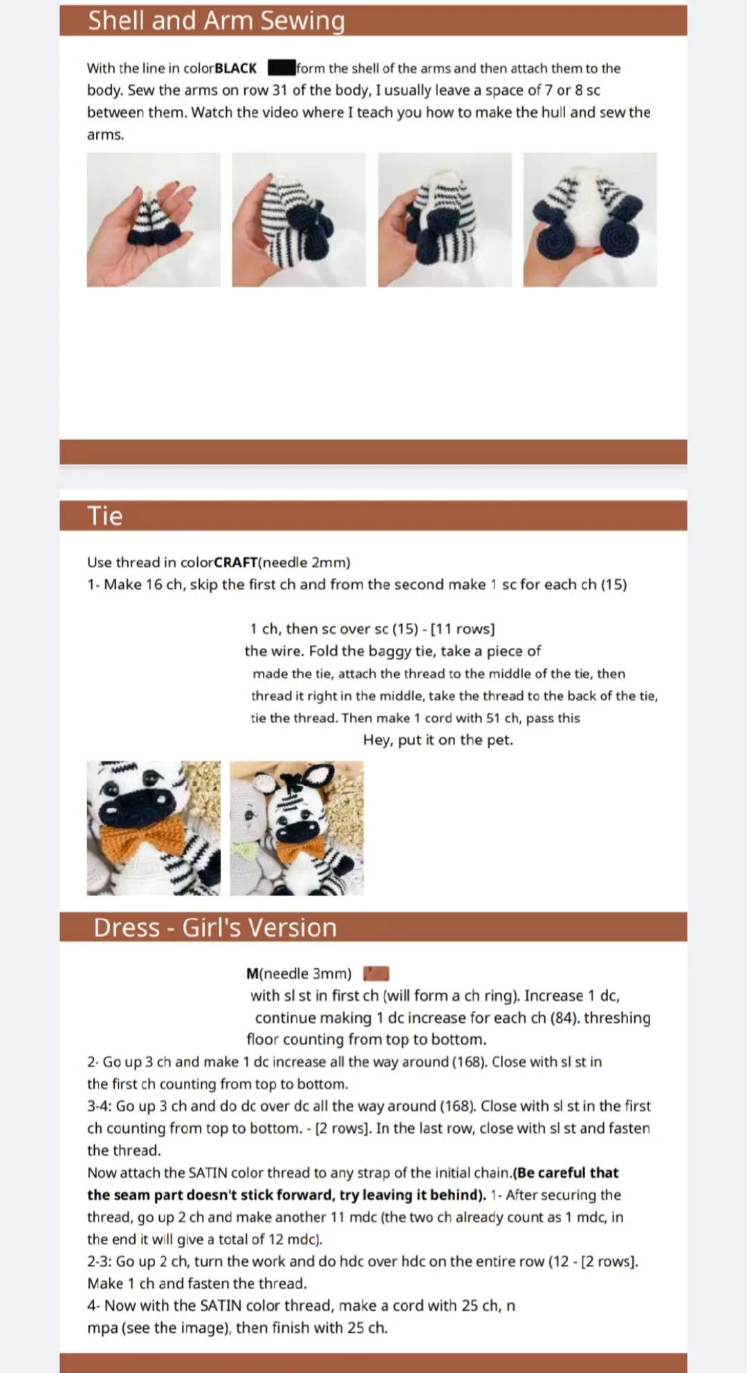 Crochet Pattern for Adorable Amigurumi Zebra Toy