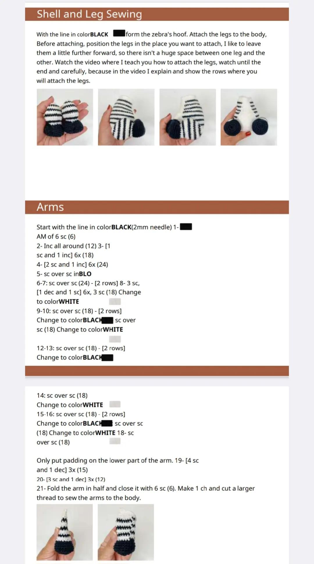 Crochet Pattern for Adorable Amigurumi Zebra Toy