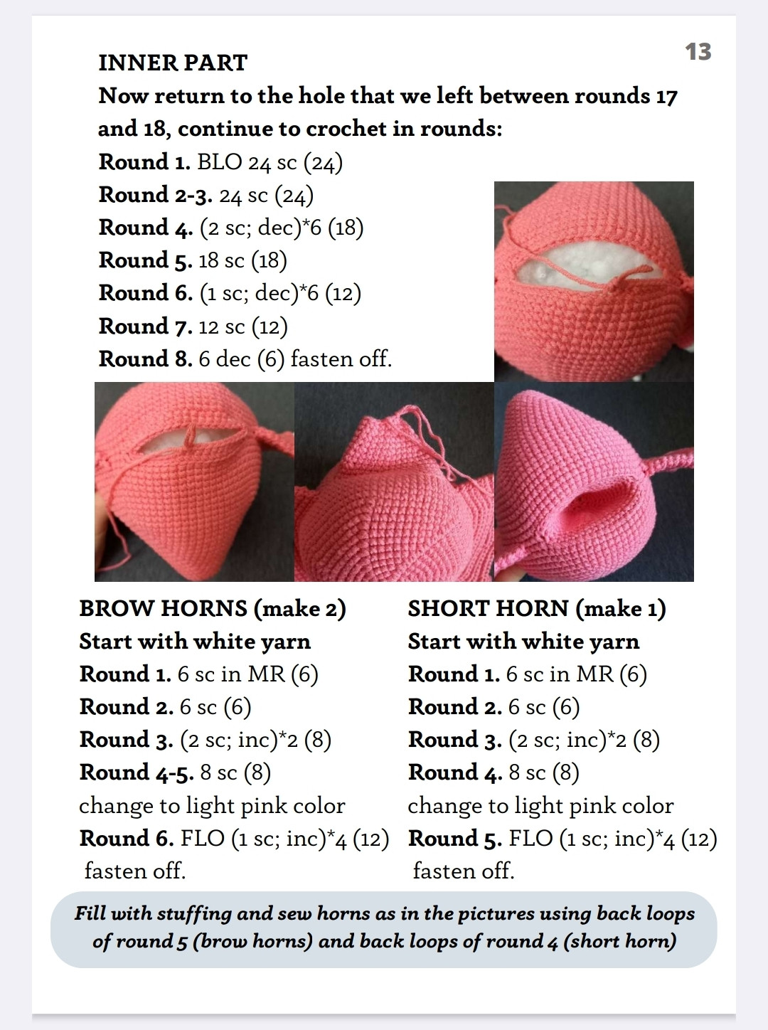 Crochet Pattern for Adorable Baby Triceratops Stacking Toy