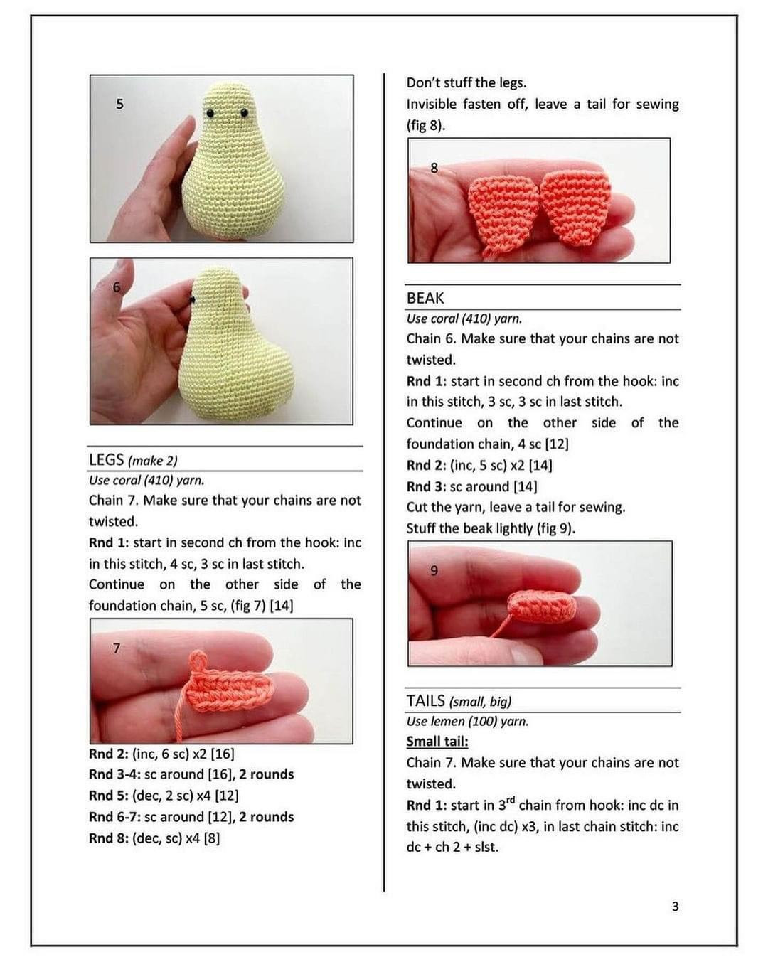 Crochet Pattern for Adorable Duckling with Hat and Accessories