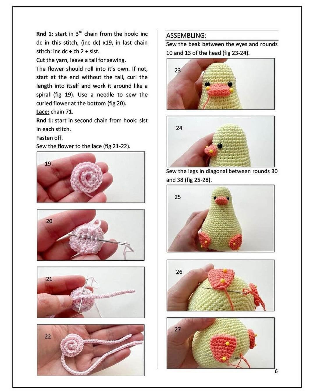 Crochet Pattern for Adorable Duckling with Hat and Accessories