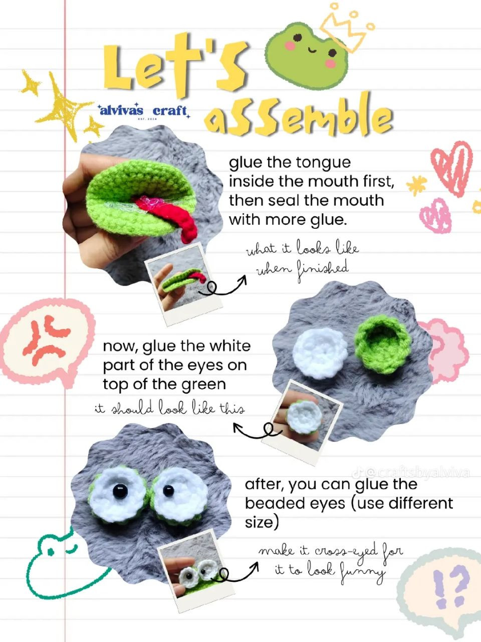 Crochet Pattern for Adorable Funny Frog Keychains