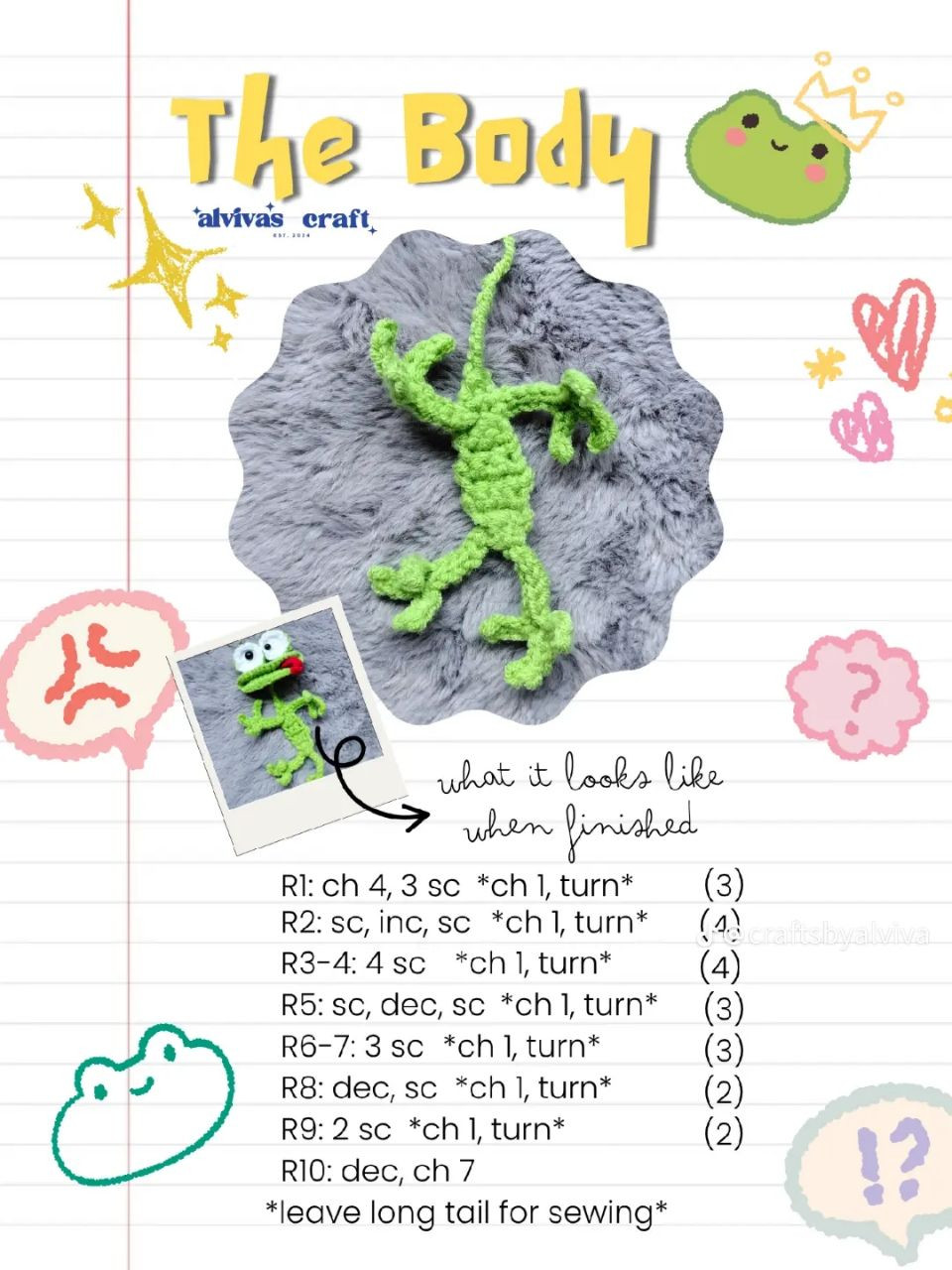 Crochet Pattern for Adorable Funny Frog Keychains