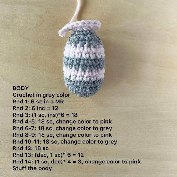 Crochet Pattern for Adorable Pink and Gray Butterfly Amigurumi