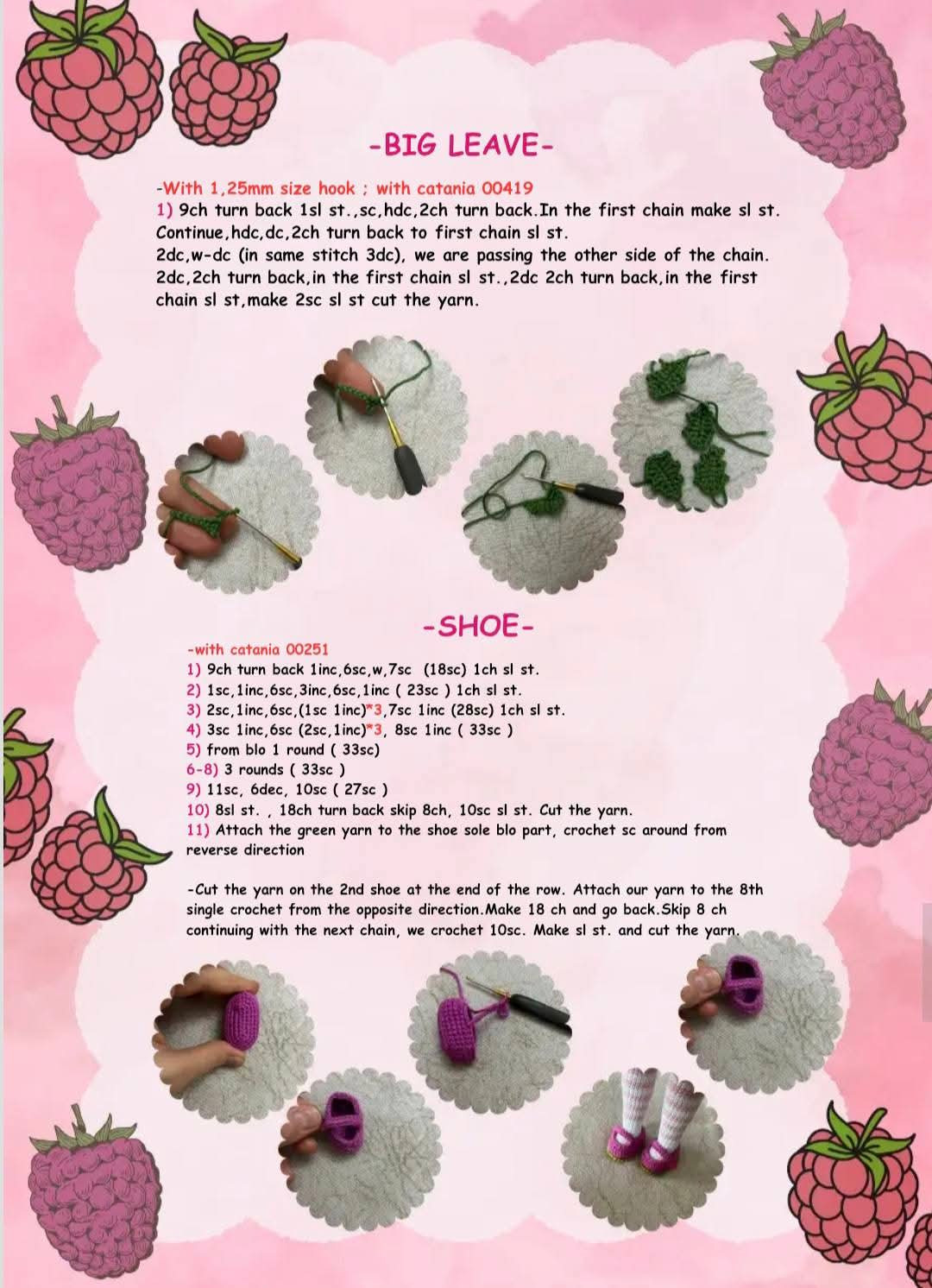 Crochet Pattern for Adorable Pink-Haired Doll with Dress and Accessories