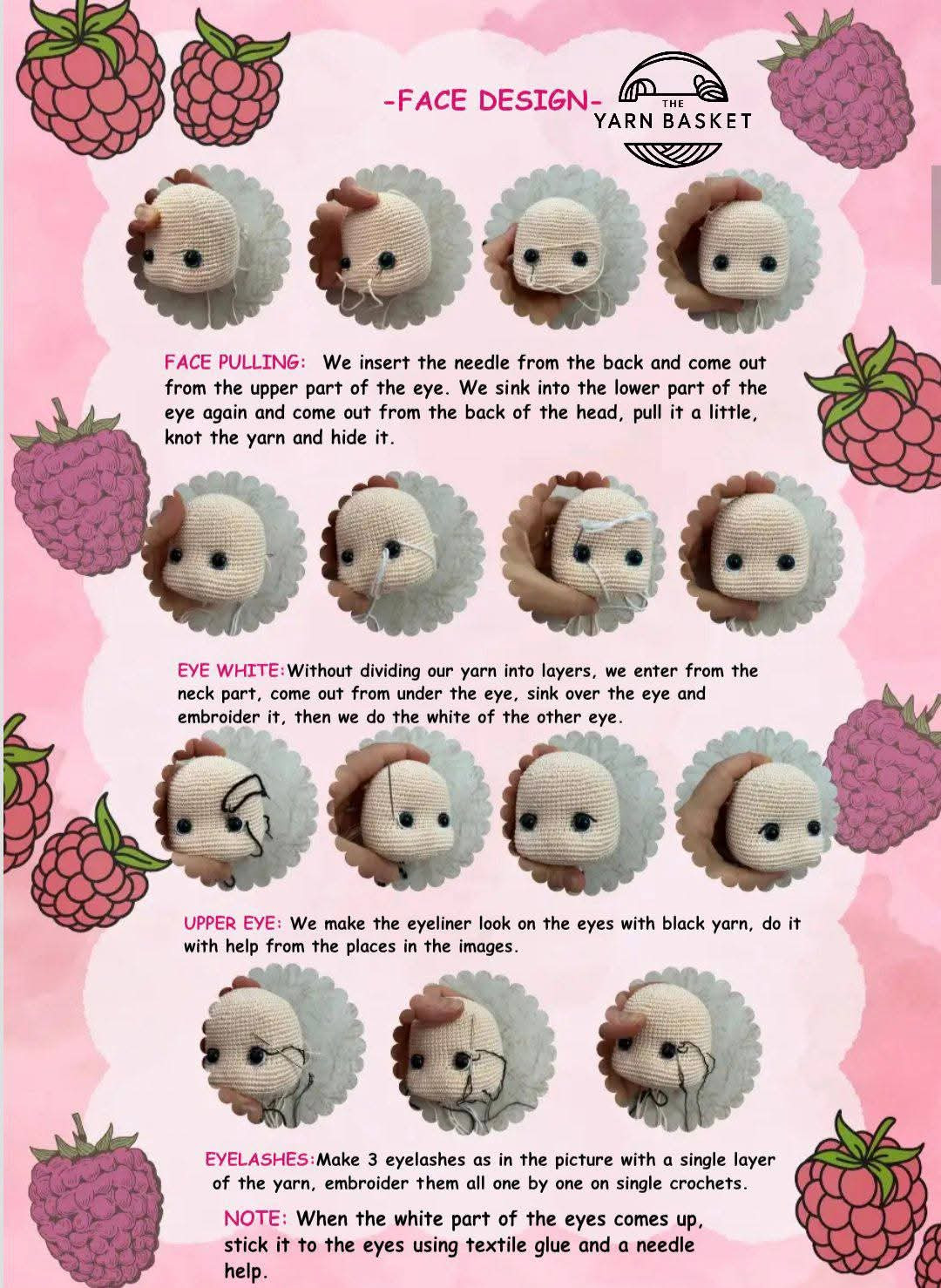 Crochet Pattern for Adorable Pink-Haired Doll with Dress and Accessories