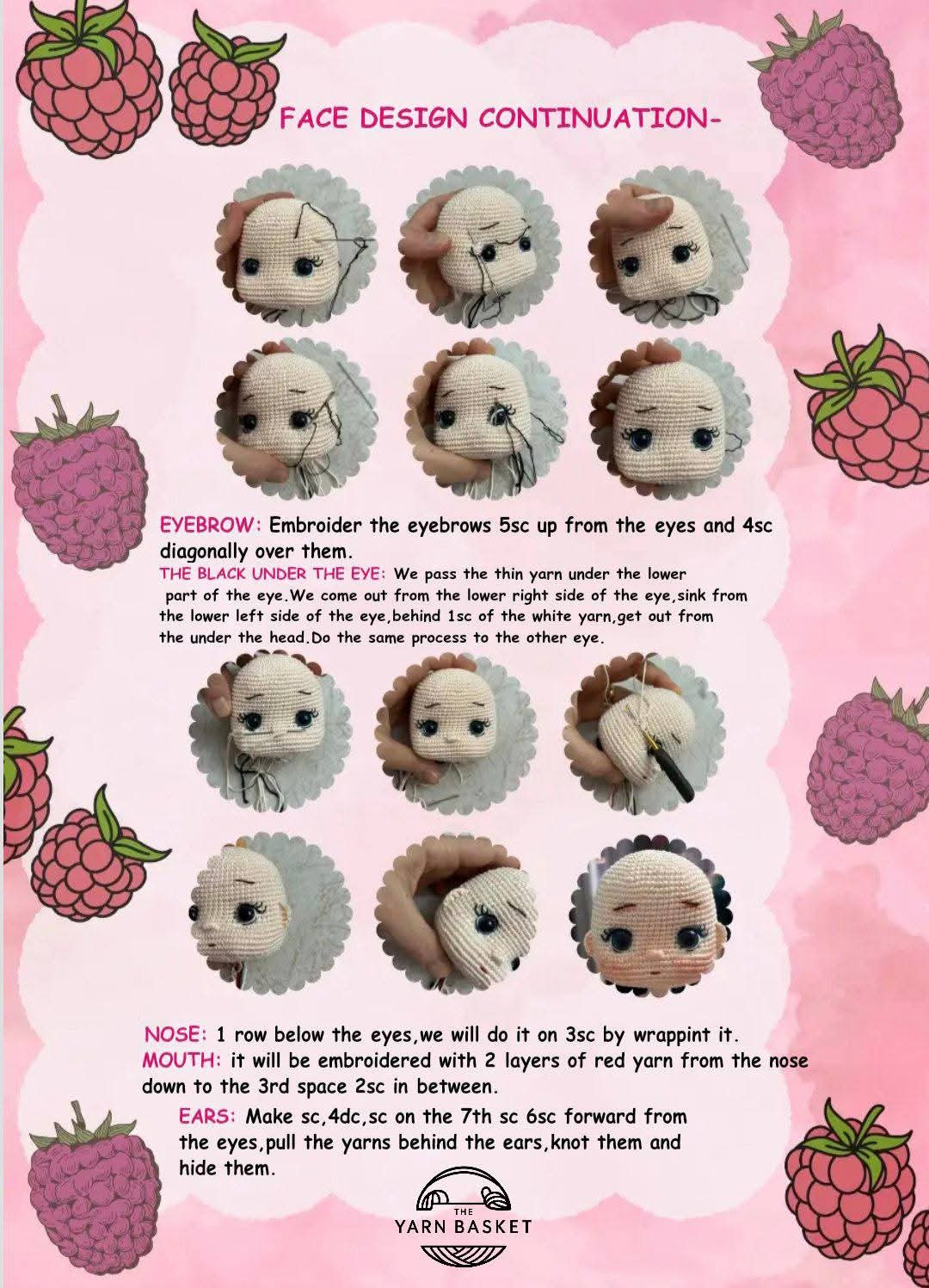 Crochet Pattern for Adorable Pink-Haired Doll with Dress and Accessories