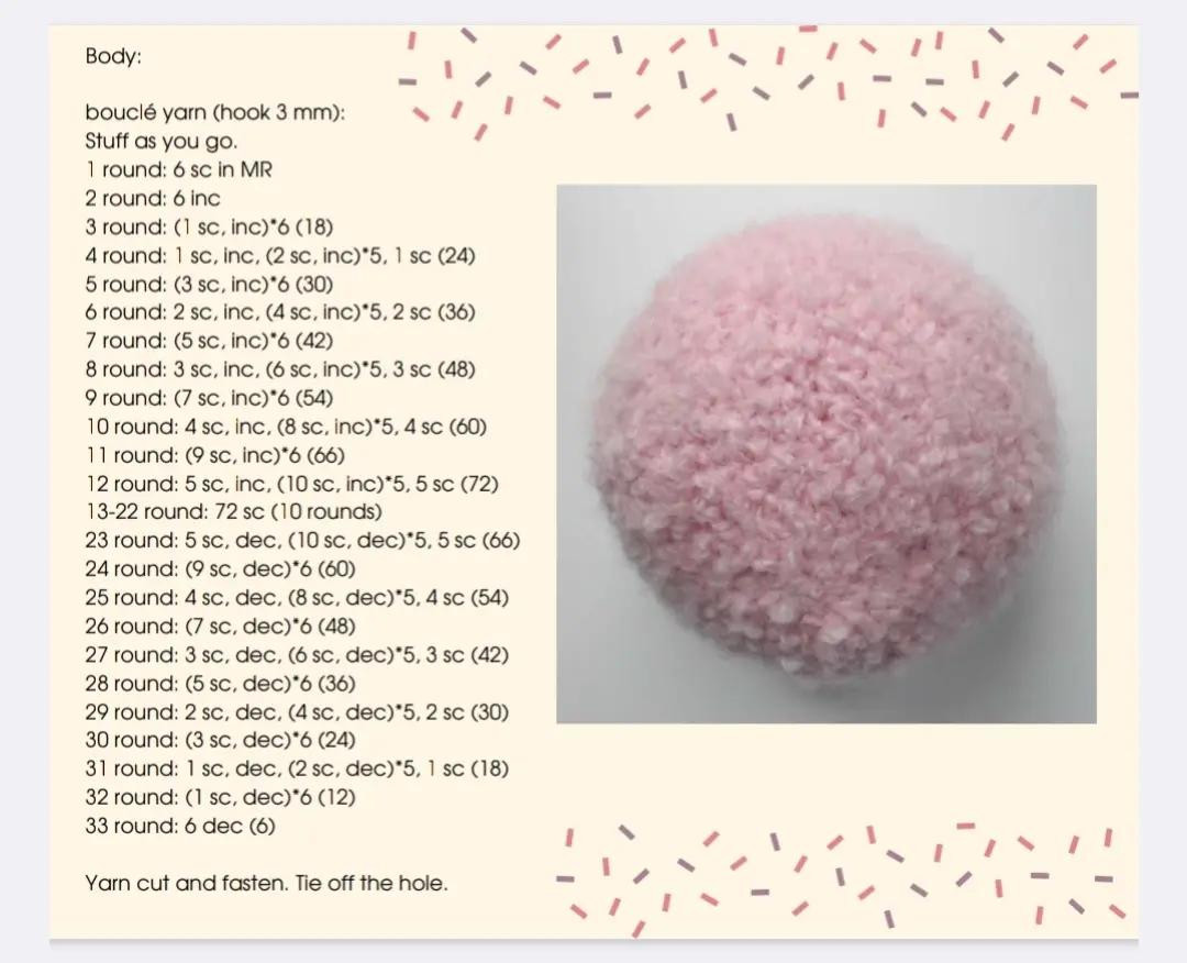 Crochet Pattern for Adorable Pink Sheep with Heart Accent