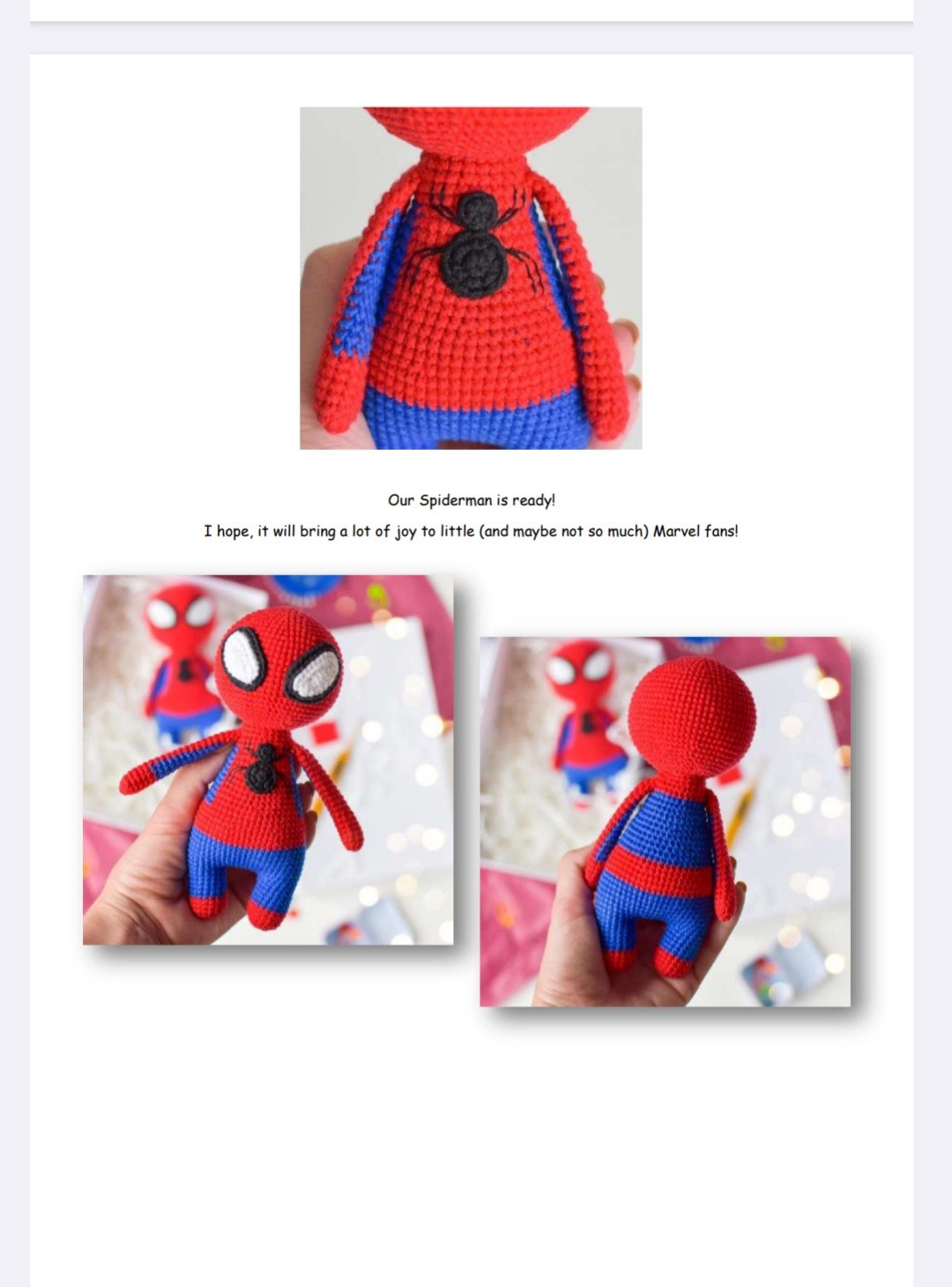 Crochet Pattern for Adorable Spider-Man Amigurumi Dolls