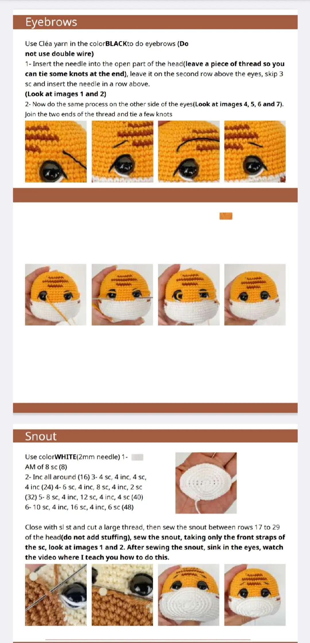 Crochet Pattern for Adorable Tiger Amigurumi