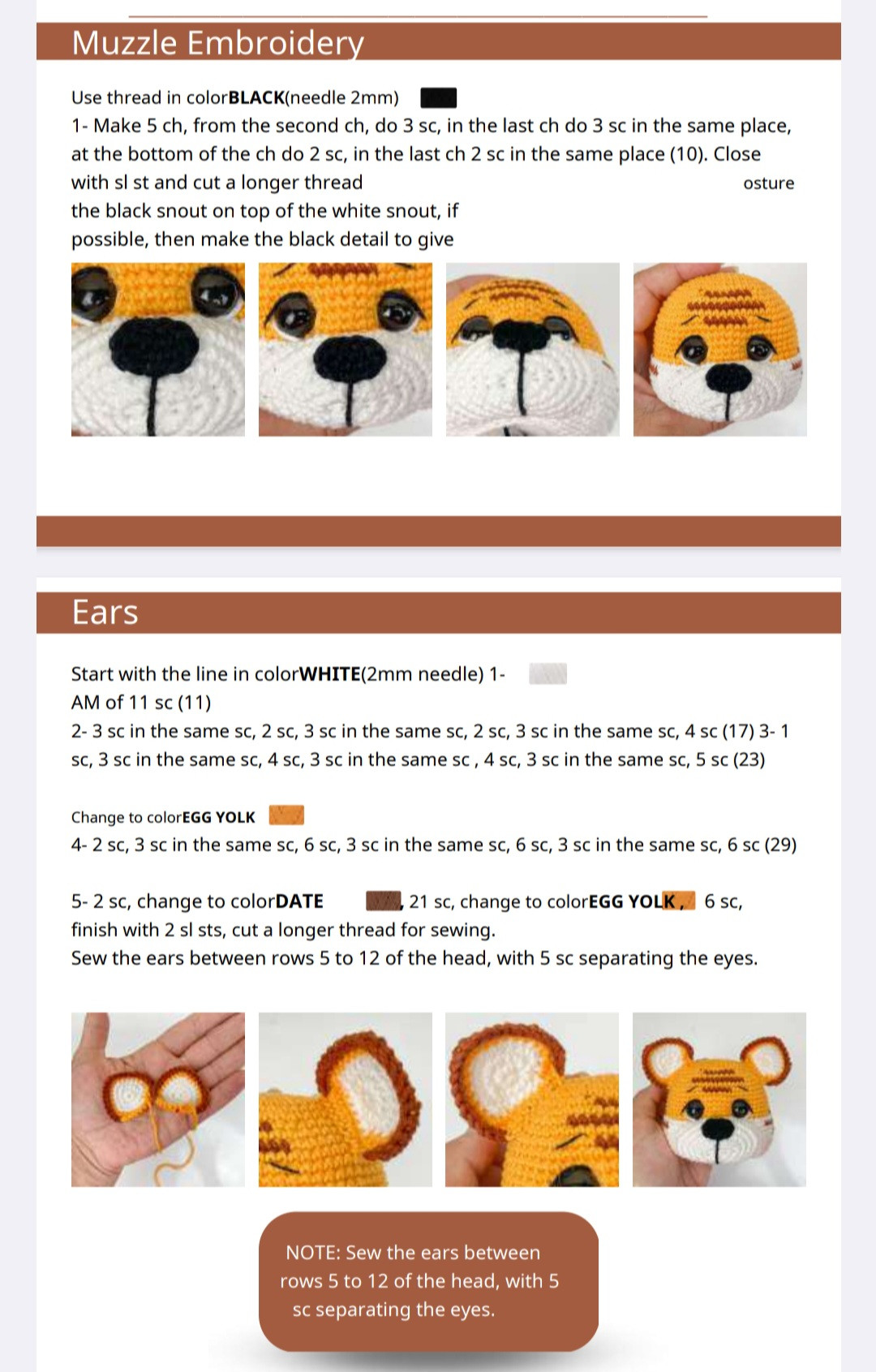 Crochet Pattern for Adorable Tiger Amigurumi