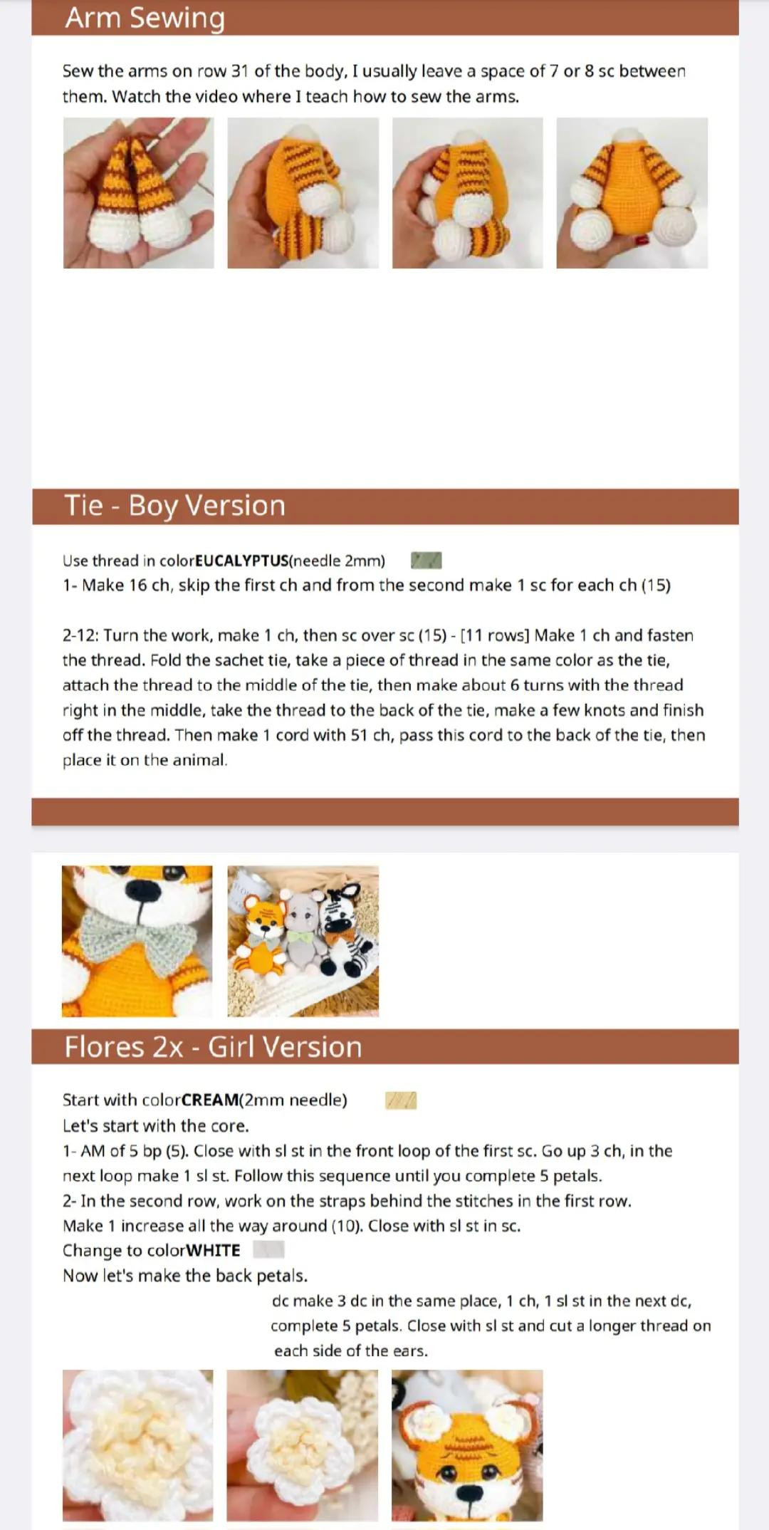 Crochet Pattern for Adorable Tiger Amigurumi