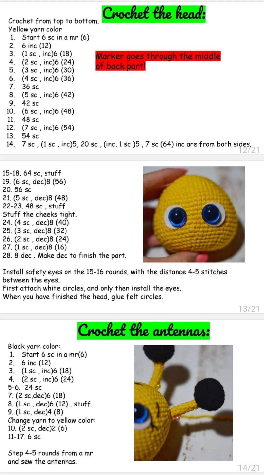 Crochet Pattern for an Adorable Baby Bee Toy
