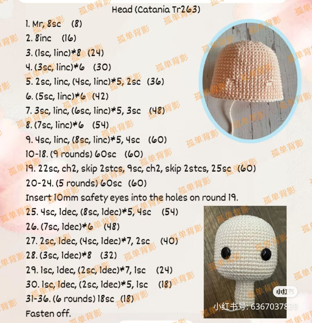 Crochet Pattern for Anime Character Doll with Orange Outfit
