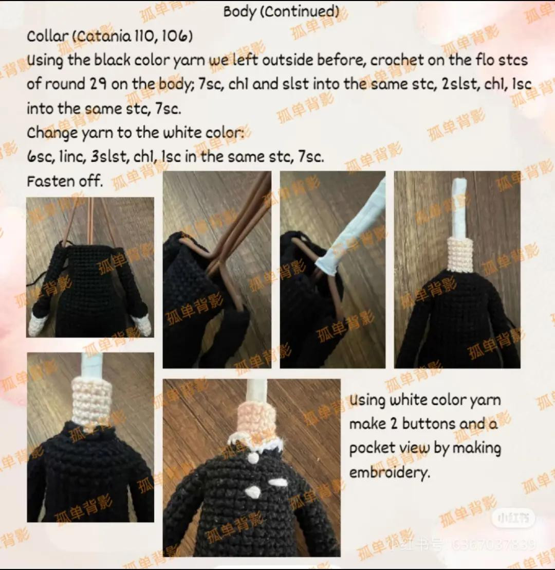 Crochet Pattern for Anime Character Doll with Orange Outfit