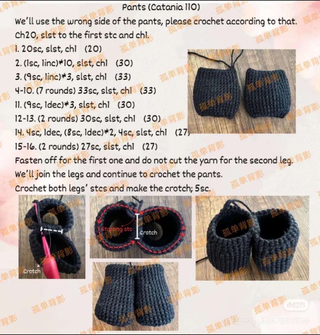 Crochet Pattern for Anime Character Doll with Orange Outfit