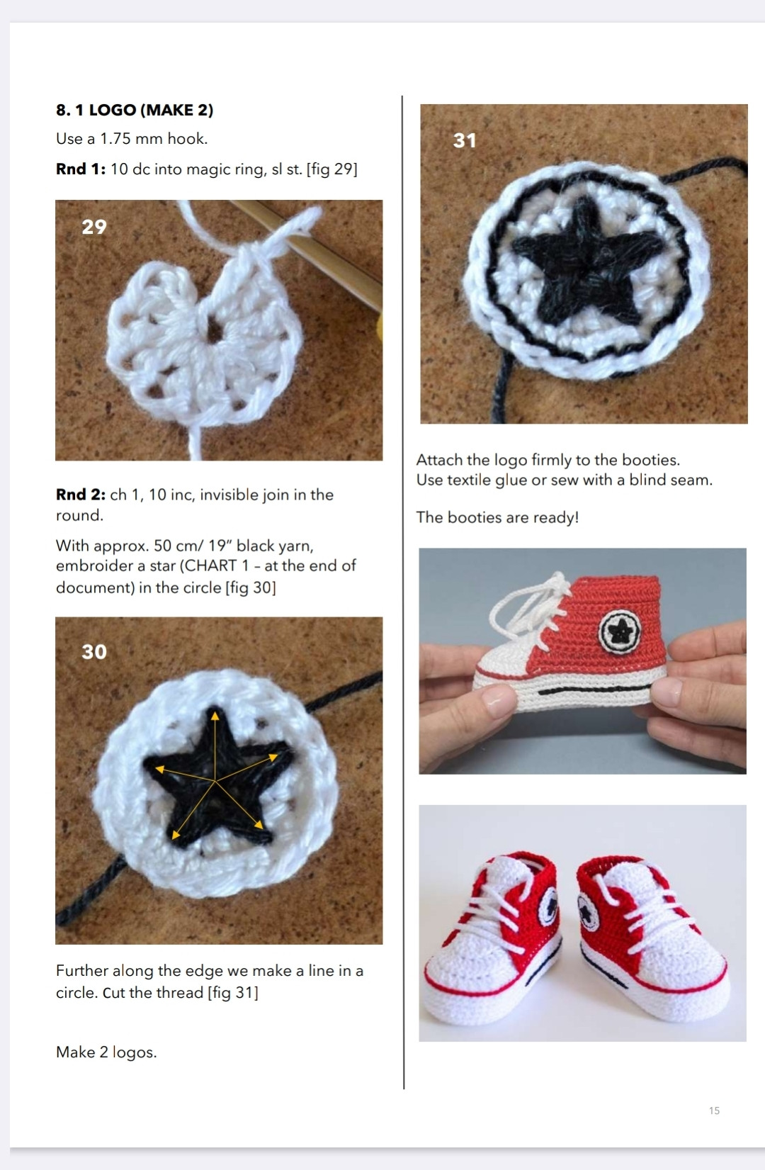 Crochet Pattern for Baby High Top Sneakers in Multiple Sizes