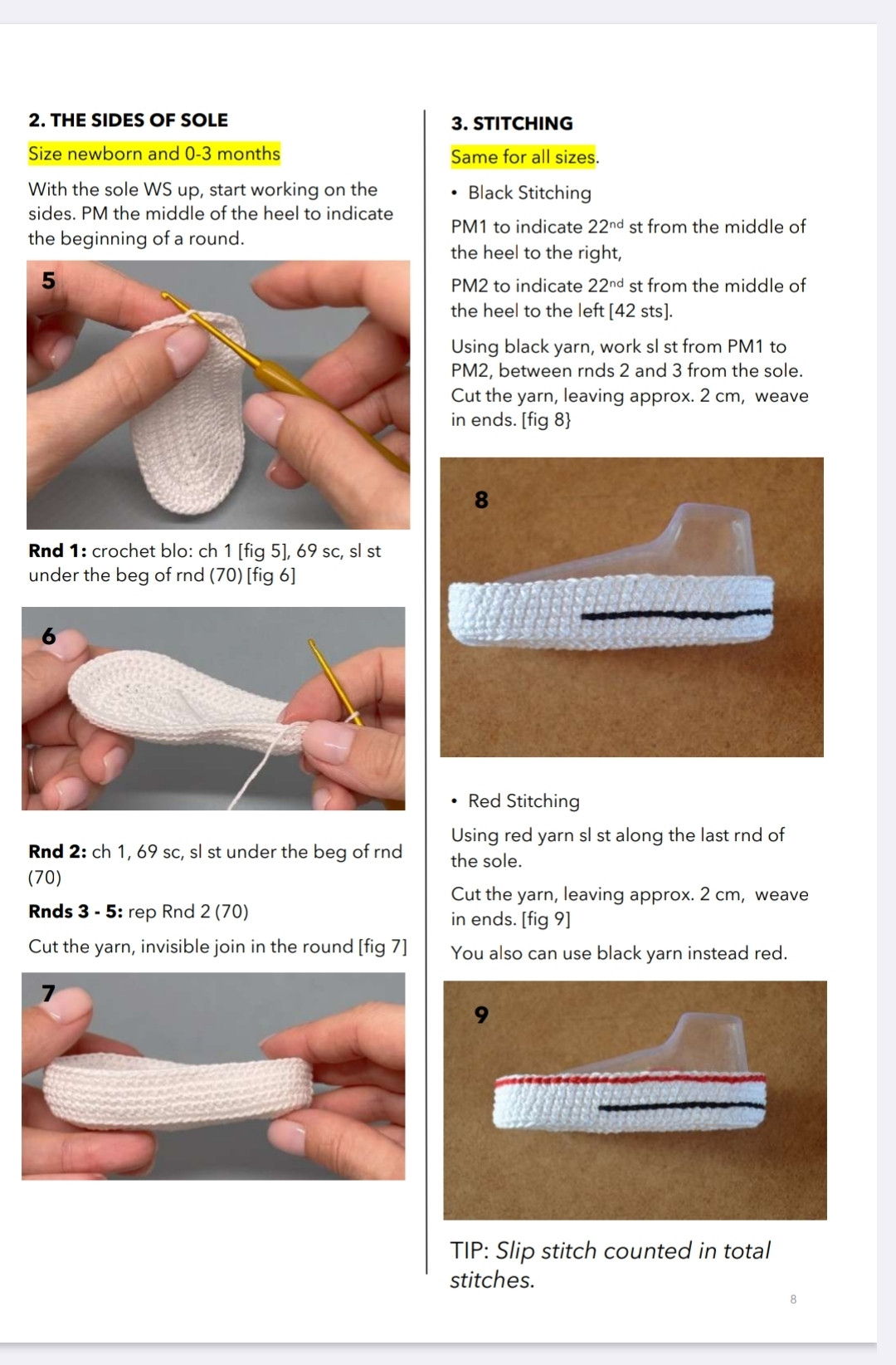 Crochet Pattern for Baby High Top Sneakers in Multiple Sizes
