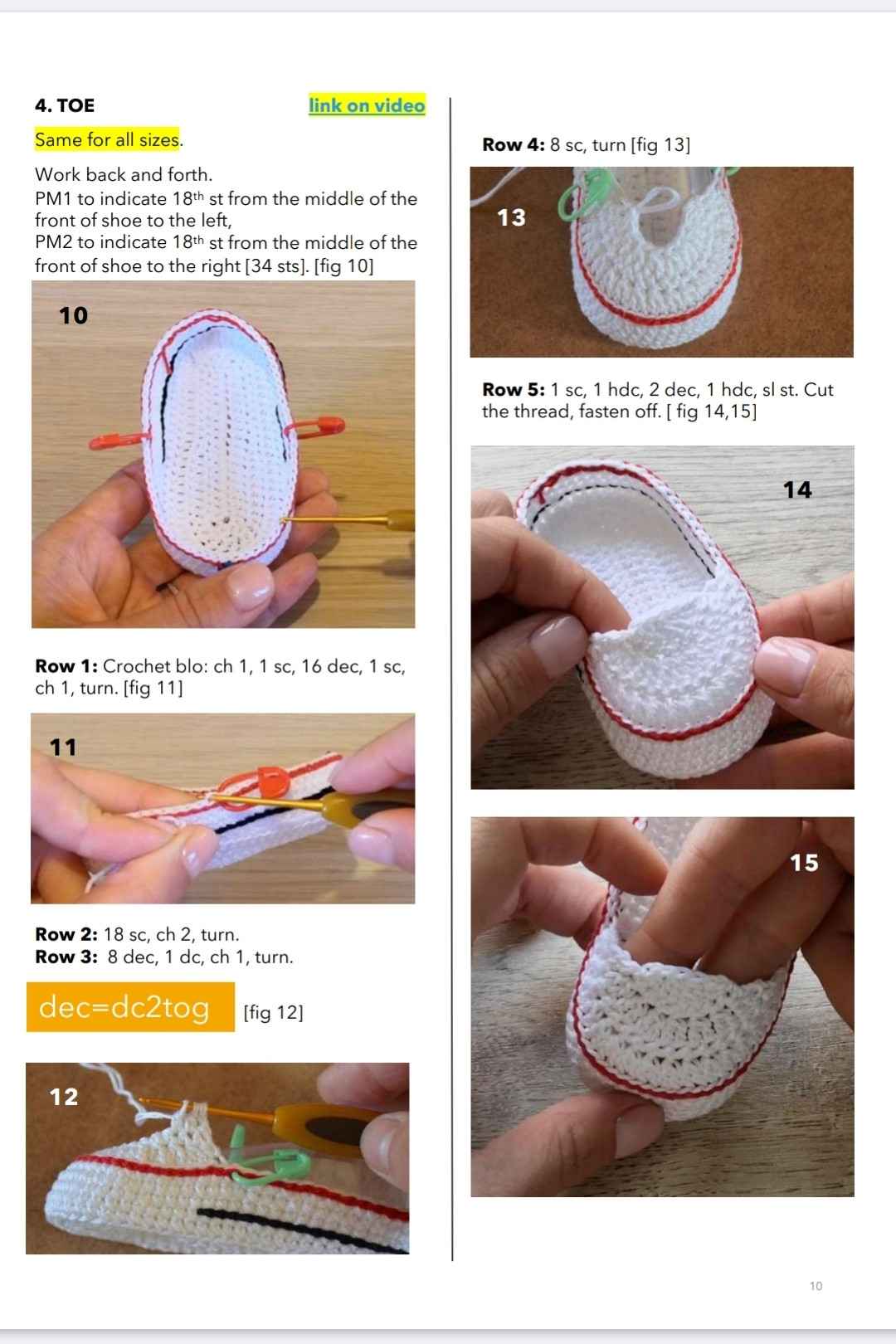 Crochet Pattern for Baby High Top Sneakers in Multiple Sizes